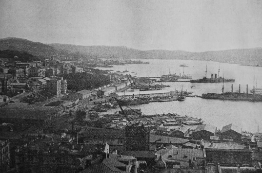 Владивосток и вид на бухту Золотой Рог, начало XX века.