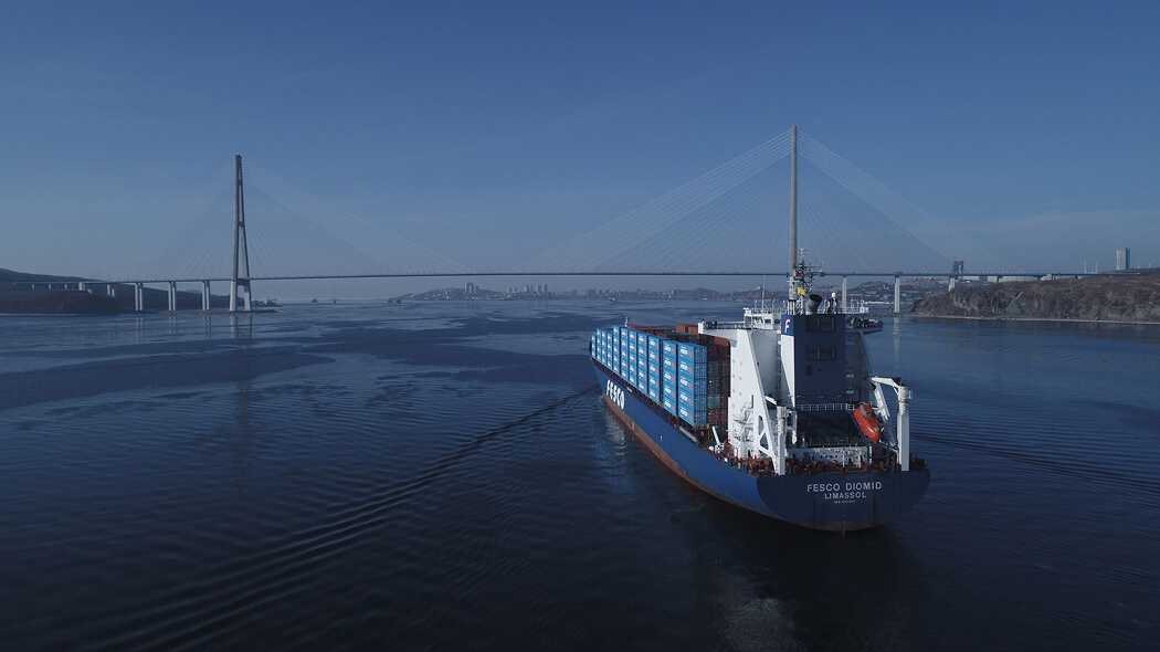 Контейнеровоз FESCO Diomid<br class="only-desktop"> с юбилейными контейнерами